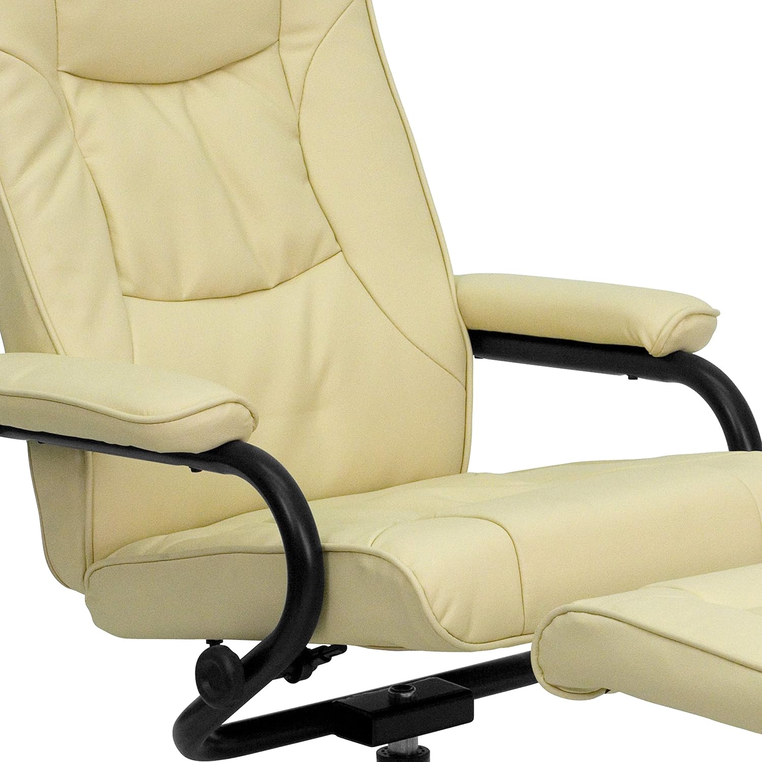 Cream Leathersoft Recliner/Ottoman W75933