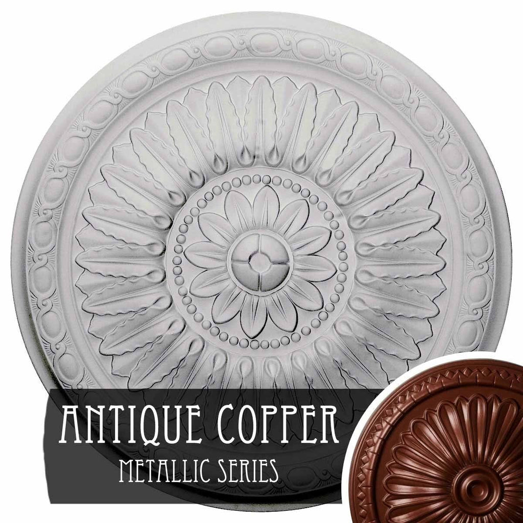 Hand-Painted Black Pearl Ceiling Medallion W95178