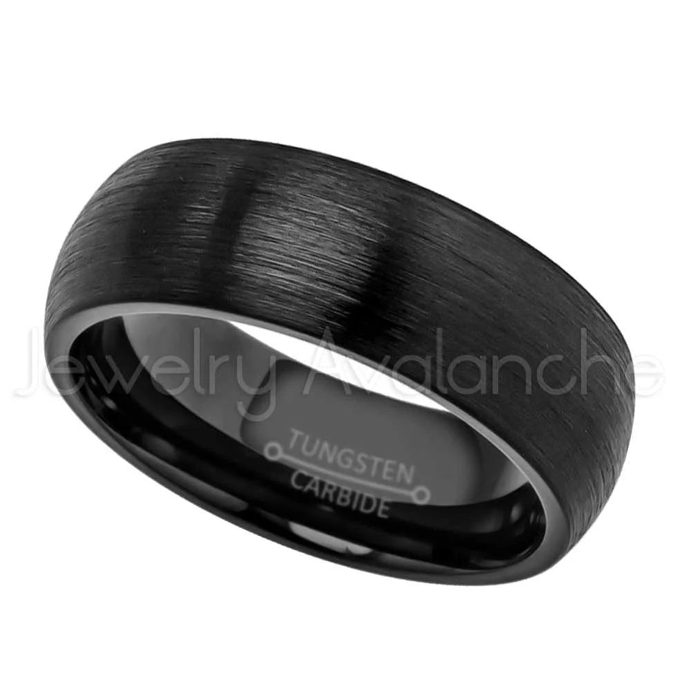 Black IP Tungsten Carbide Dome Ring R56394
