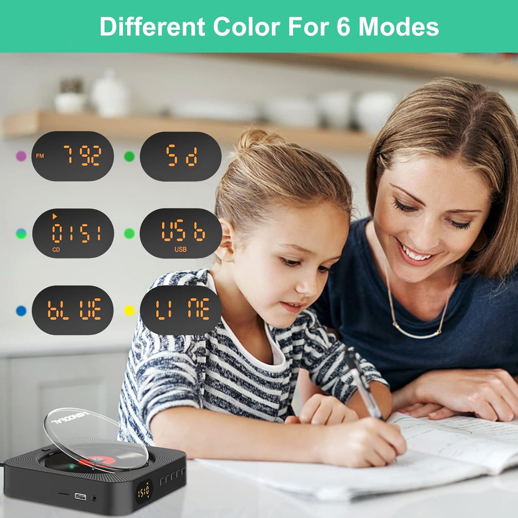 Pack of 2 Wall Mounted Bluetooth CD Player with Built-in Dual Speakers G1059