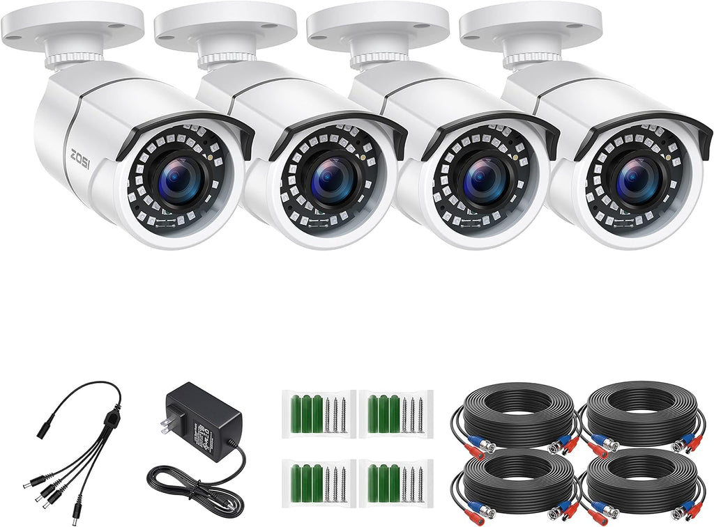 4 Pack 2MP 1080p HD-TVI Security Camera with 120ft Night Vision G1546