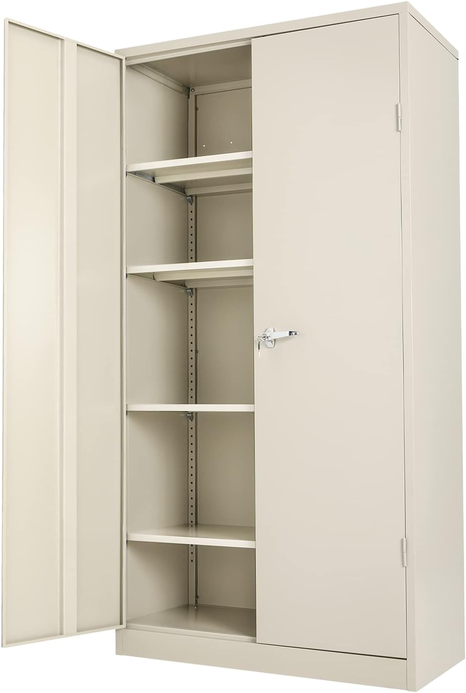 Black Locking Metal Storage Cabinet with 4 Adjustable Shelves Z558
