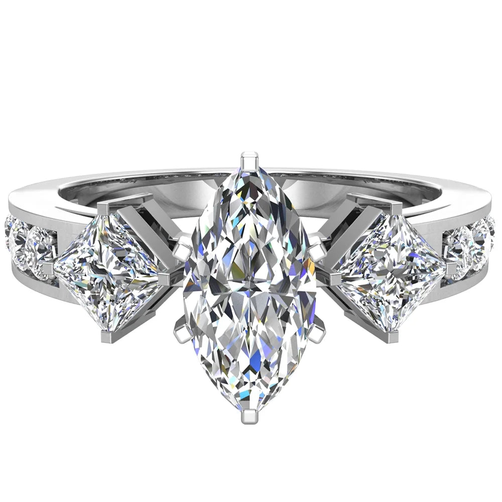 14K White Gold Diamond Engagement Ring L334