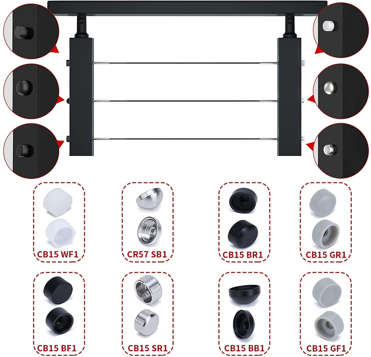 20Pack 1/8 Cable Railing Kit T316 Stainless Steel Terminal M72741