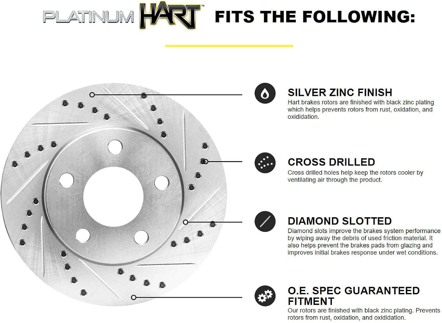 HartBrakes Full Kit Brake Rotors Y19228