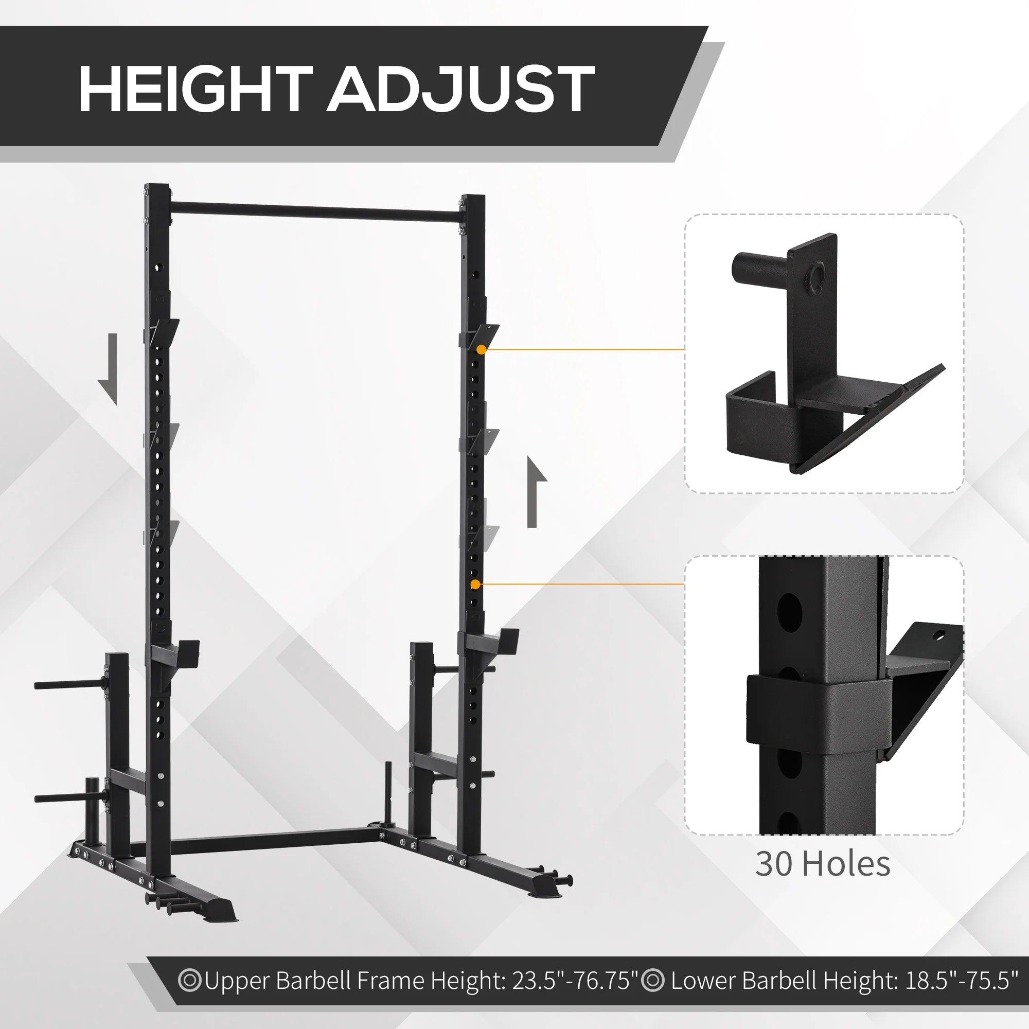Power Rack with Pull up Bar and Adjustable Barbell Rack J308501