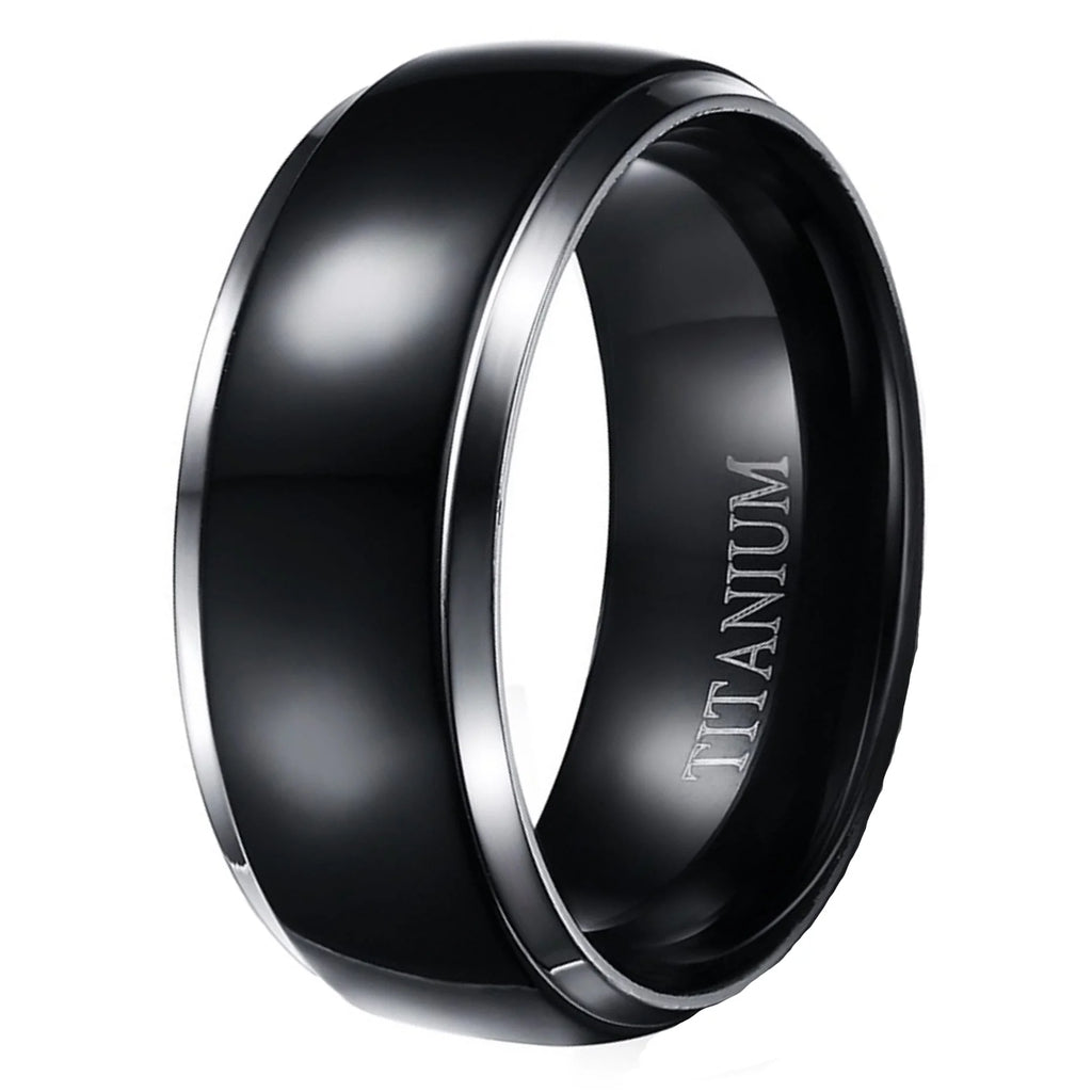 3 Piece Sterling Silver Black Titanium Wedding Band Engagement Ring Set S9229