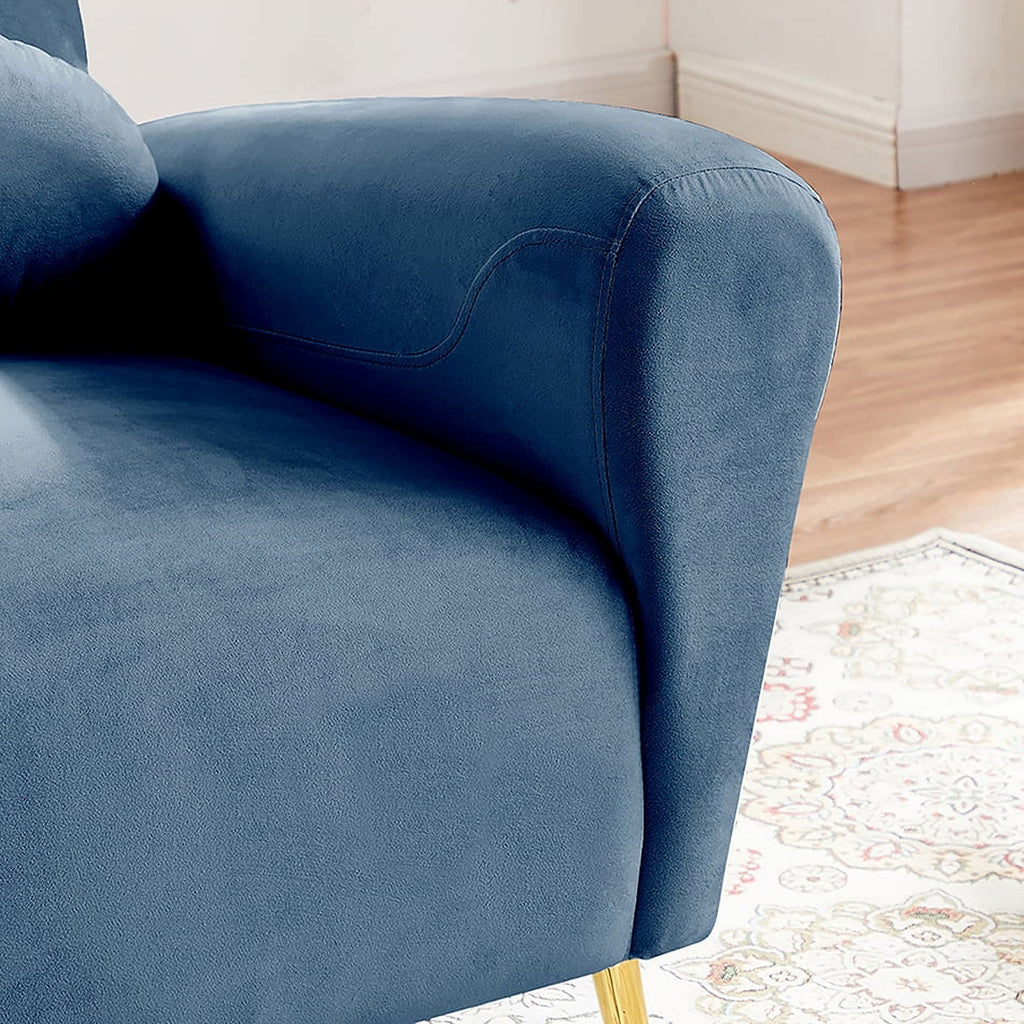 Blue Upholstered Armless Chair Q39388