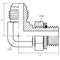 90-Degree Adapter, Male 0.75 JIC x Male 0.5 BSPP, Stainless Steel J13185