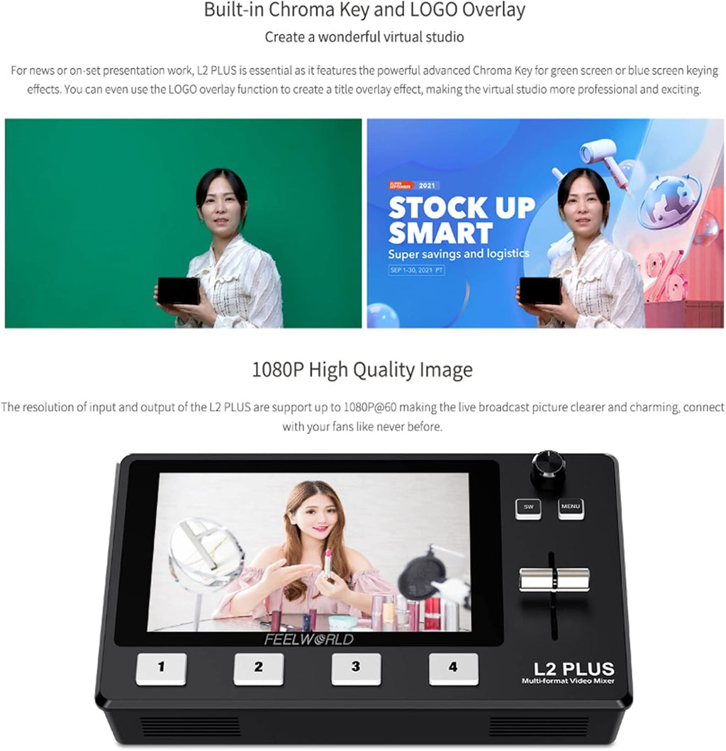 5.5 LCD Touch Screen Multi-Camera Video Mixer Switcher A9734