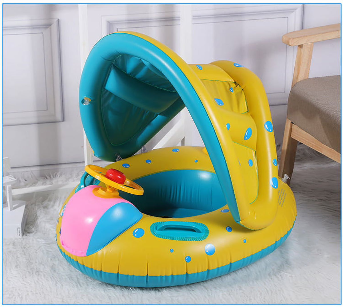 Inflatable Swimming Float Seat with Steering Wheel I547922