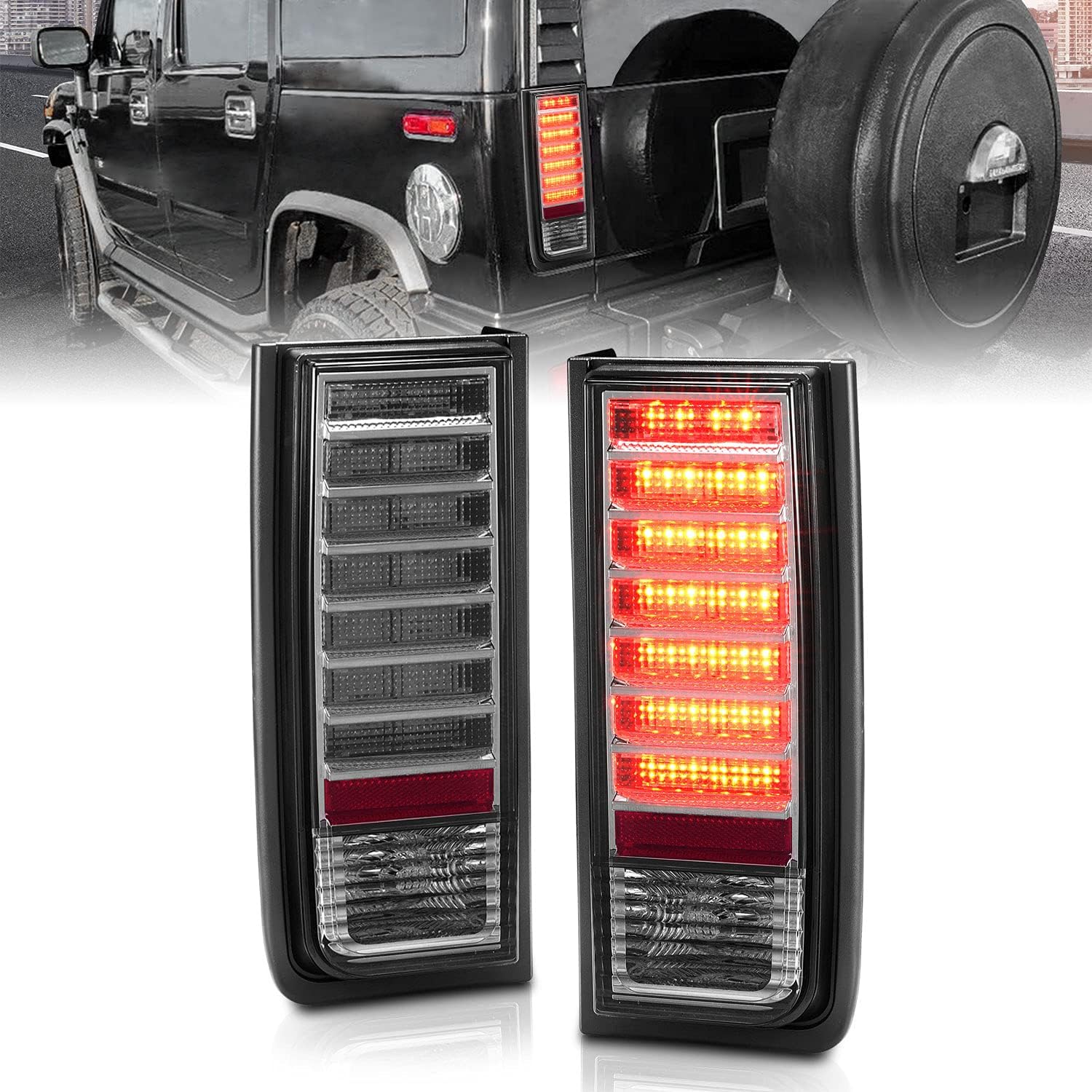 Smoke LED Tail Lights for Hummer H2 T76828