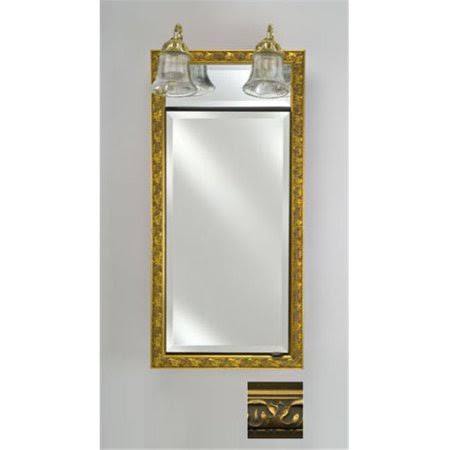 17 in. x 34 in. Recessed Single Door Cabinet with Traditional Lights N1963