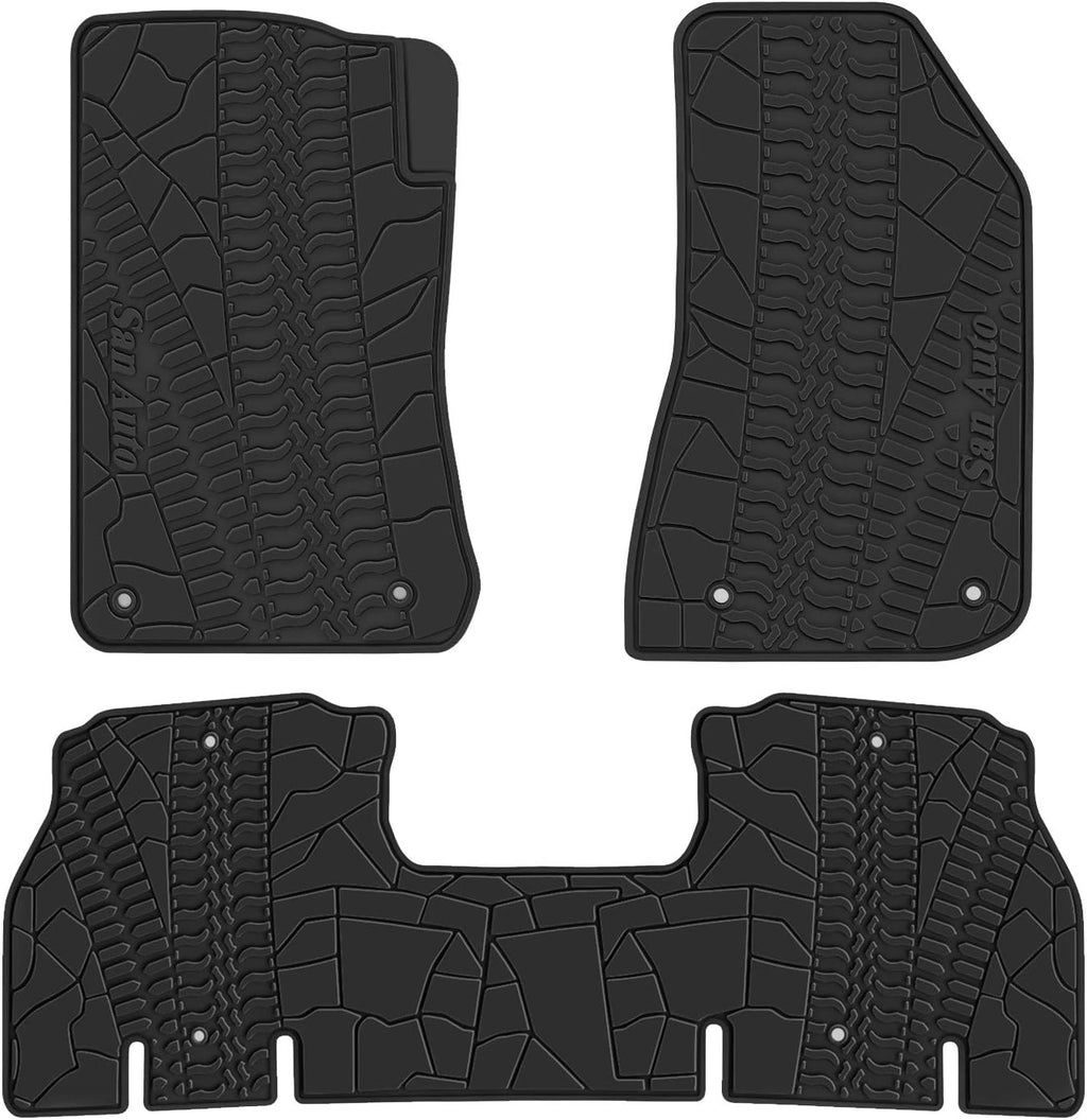 Black Rubber Car Floor Mat Pack of 2 Z1318