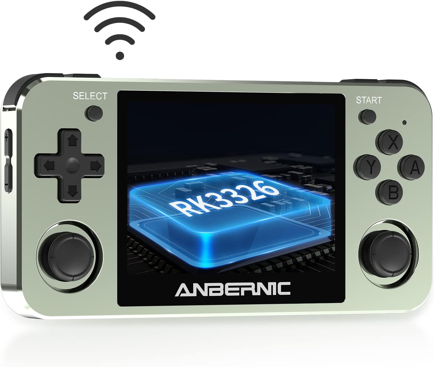 Handheld Game Console 3.5 Inch IPS Screen RK3326 Chip 64G TF Card 2500 Classic Games 3500mAh Battery (Blue) S35060