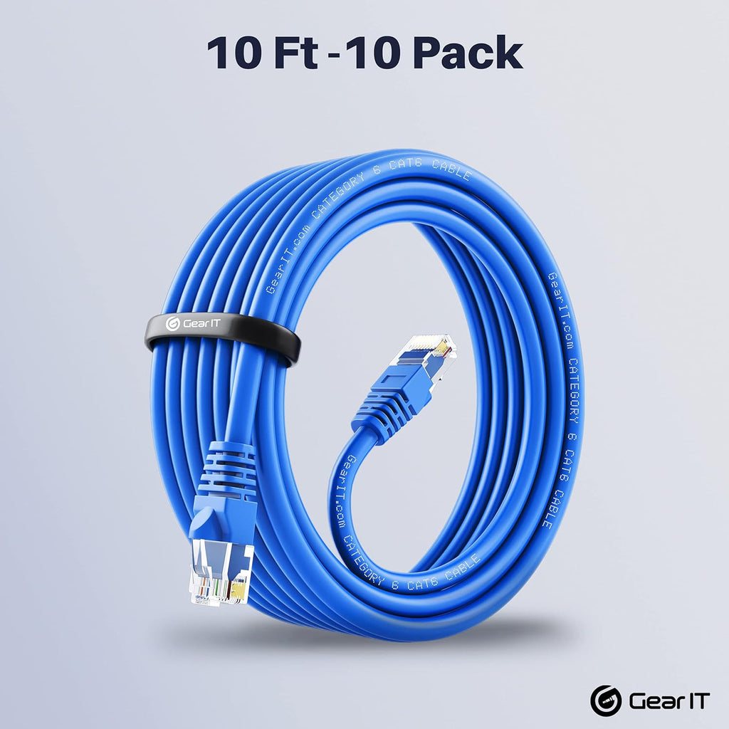 Cat 6 Ethernet Cable 100 ft (5-Pack) Blue H48123