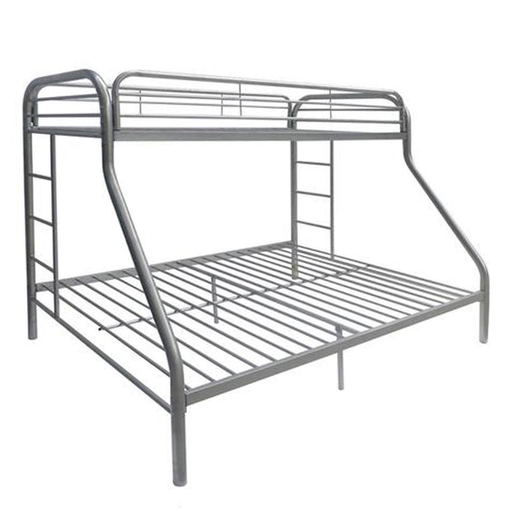 Twin Over Full White Metal Tube Bunk Bed K8349