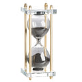 Gold with Black Sand and Crystal Accent Hourglass I41901
