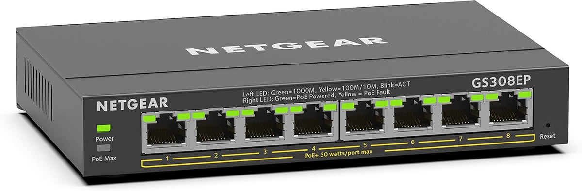 16-Port PoE Gigabit Ethernet Plus Switch with 15 x PoE+ @ 180W, 1 x 1G SFP Port Y7718