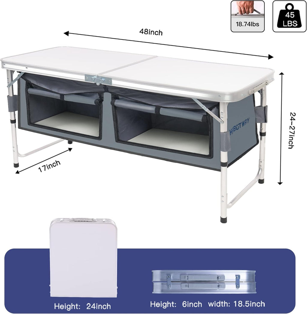 Aluminum Folding Camping Table with Storage Organizer N101286