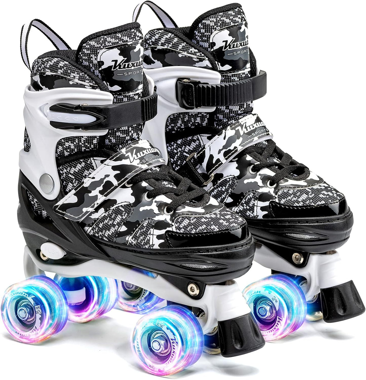 Camo Adjustable Roller Skates with Light up Wheels J105024