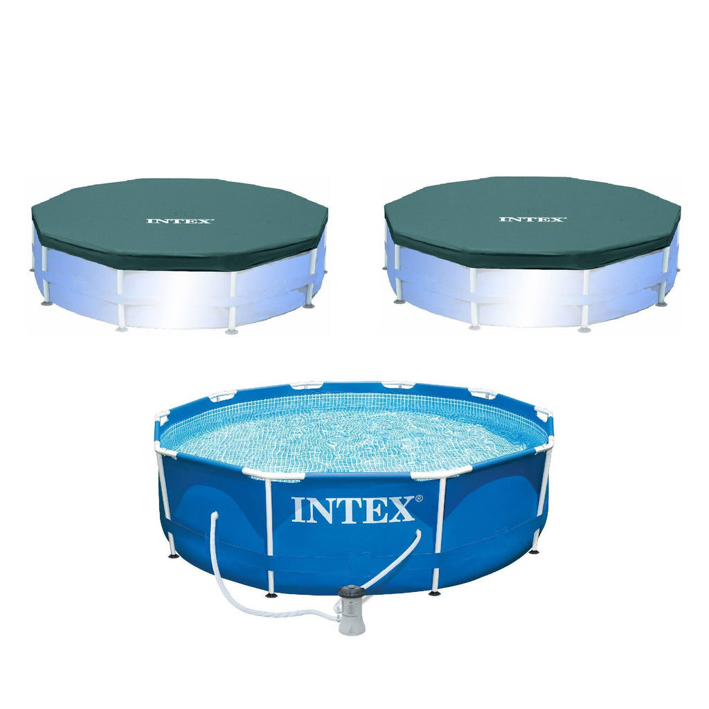 Round Frame Pool with Filter Pump and Vinyl Cover W82391