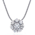 14K White Gold Prong Set Diamond Pendant Necklace U134
