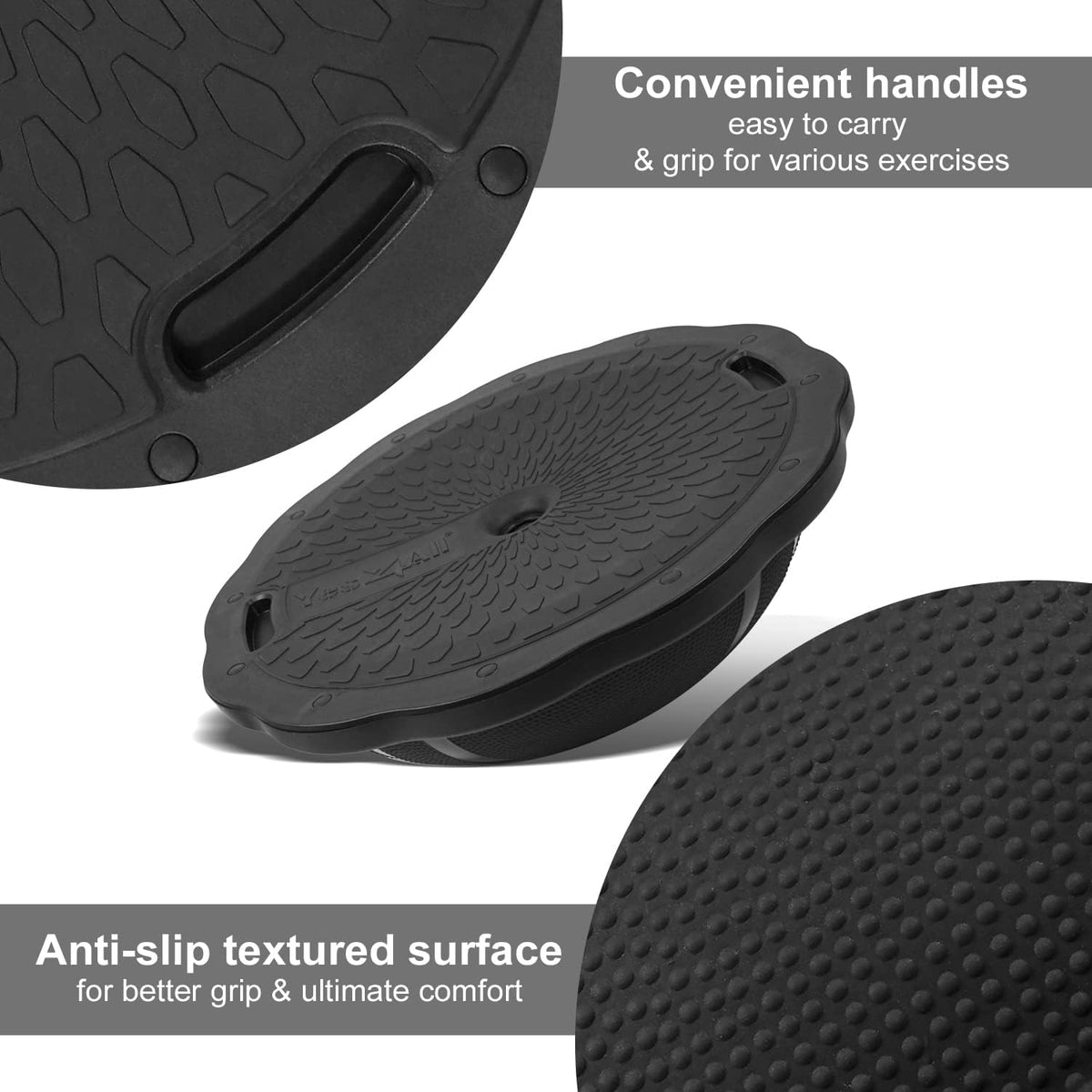 Black Matte Half Ball Balance Trainer T4086