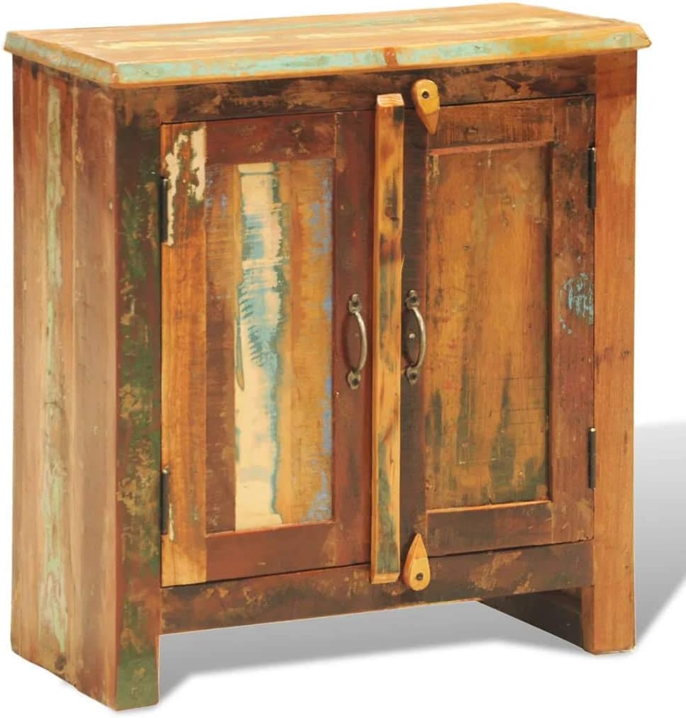 Rustic 2 Door Cabinet Reclaimed Wood Finish Console Cabinet Q46919