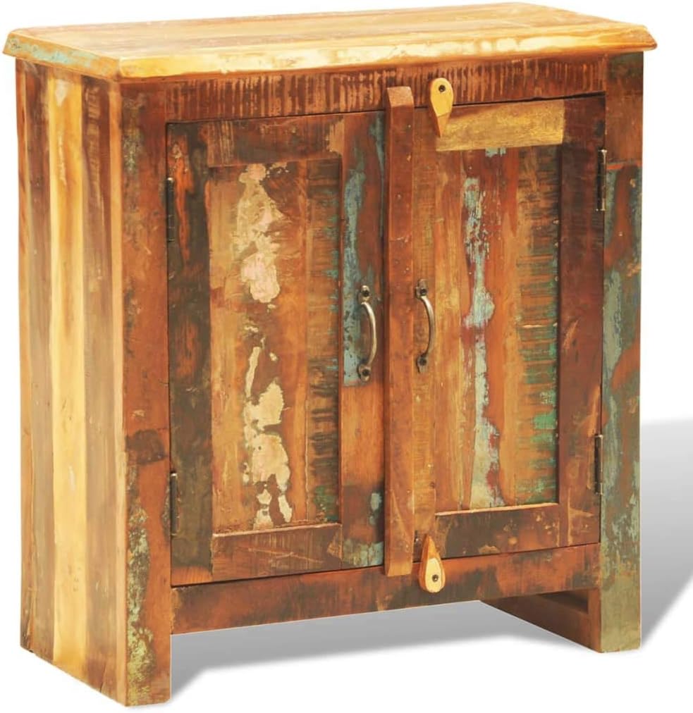 Rustic 2 Door Cabinet Reclaimed Wood Finish Console Cabinet Q46919