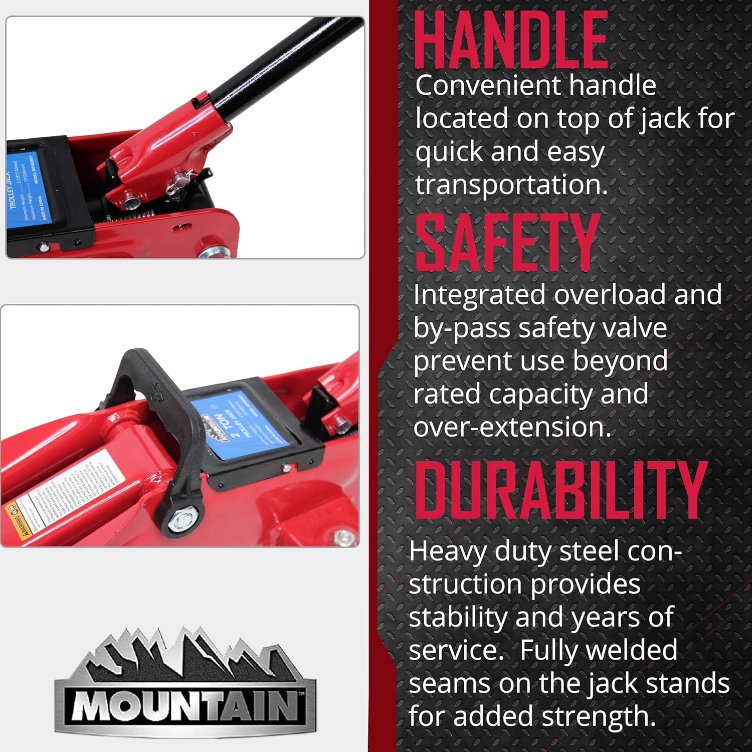 2 Ton Trolley Jack and Jack Stand Combo, Heavy Duty Steel, 4,000 LBS. Capacity B19418