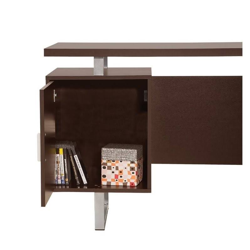 2pc Desk and Mobile File Cabinet Set in Brown M7519