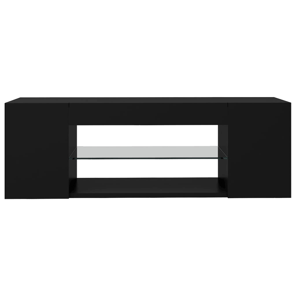 TV Cabinet with LED Lights Black U57373
