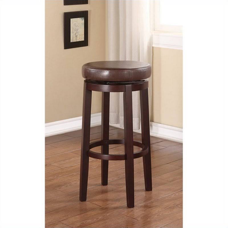 Faux Leather Swivel Bar Stool in Brown W701722
