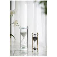 Gold with Black Sand and Crystal Accent Hourglass I41901