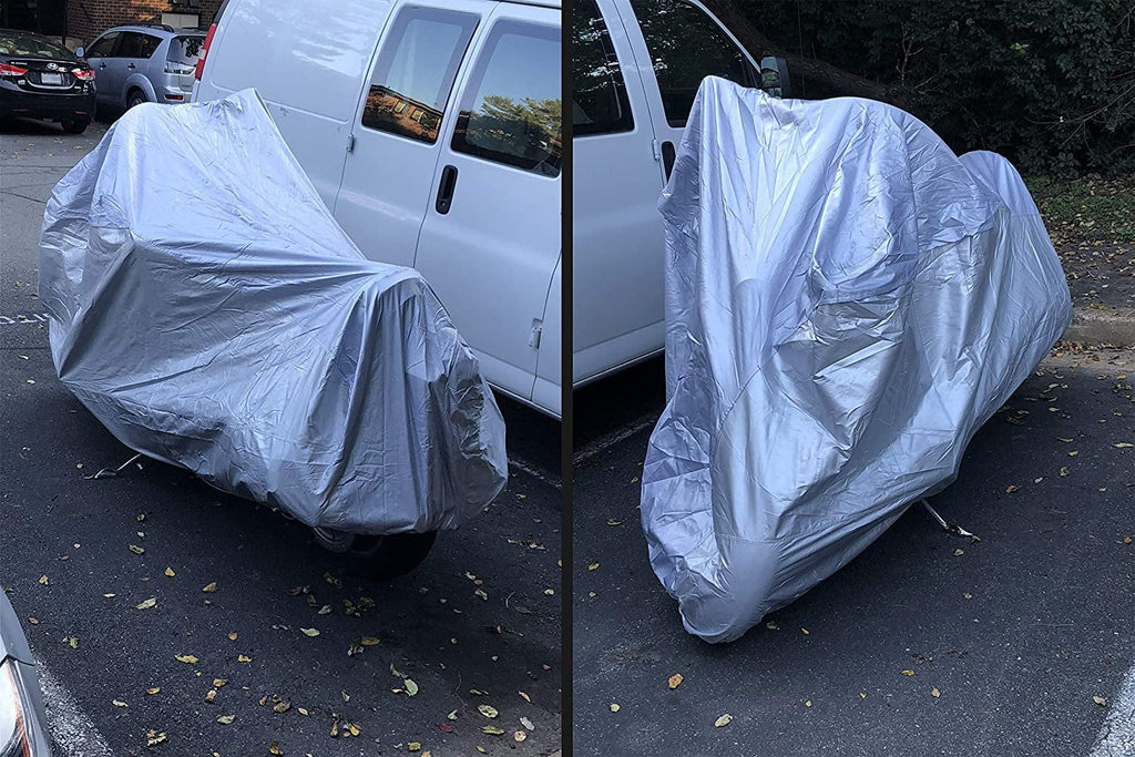 Motorcycle Cover with Securing Straps and Storage Bag D389209