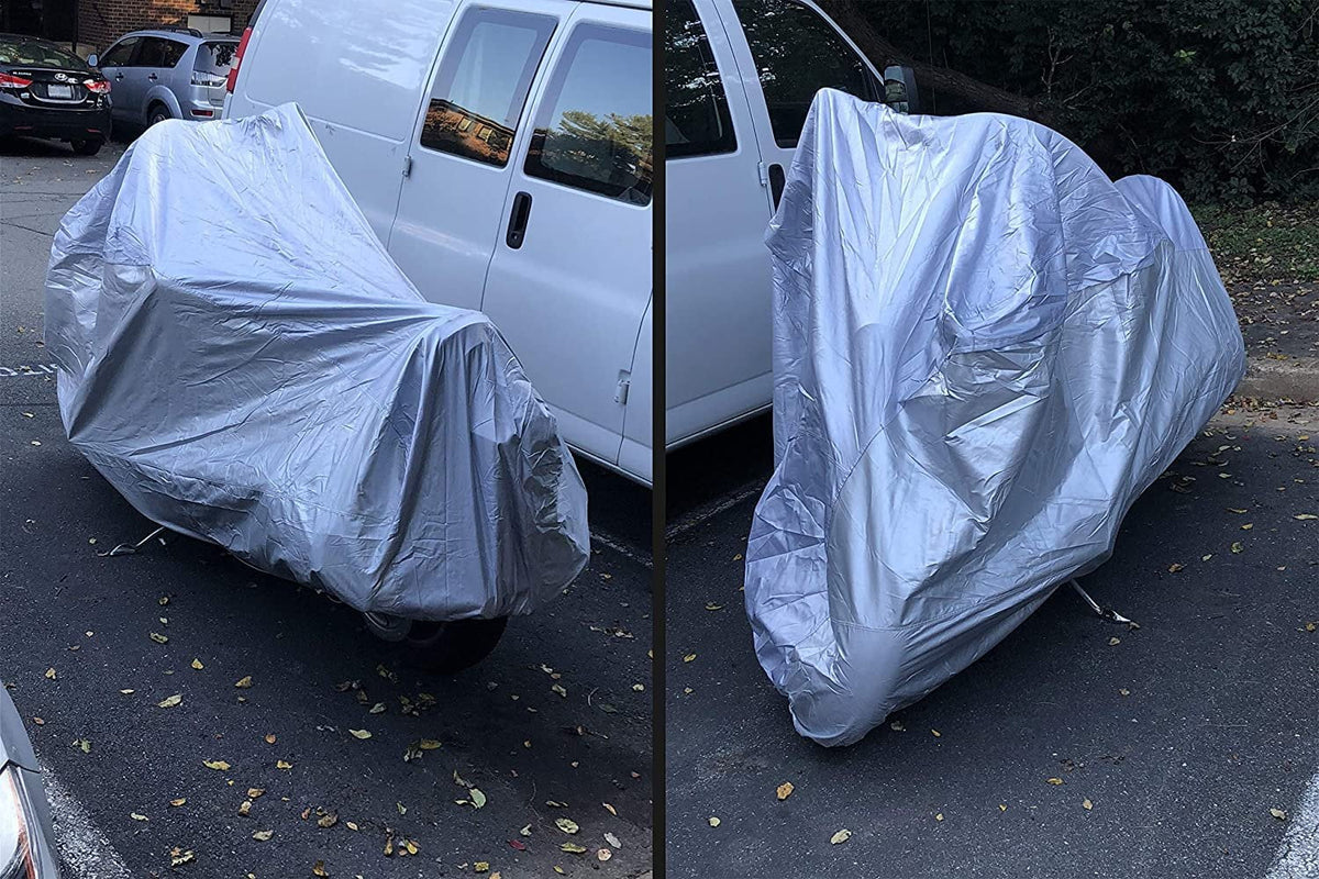 Motorcycle Cover with Securing Straps and Storage Bag D389209