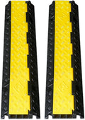 Cable Protector 2 Pack, 3 Channel PVC Rubber, 44000lbs Capacity Heavy Duty P1631