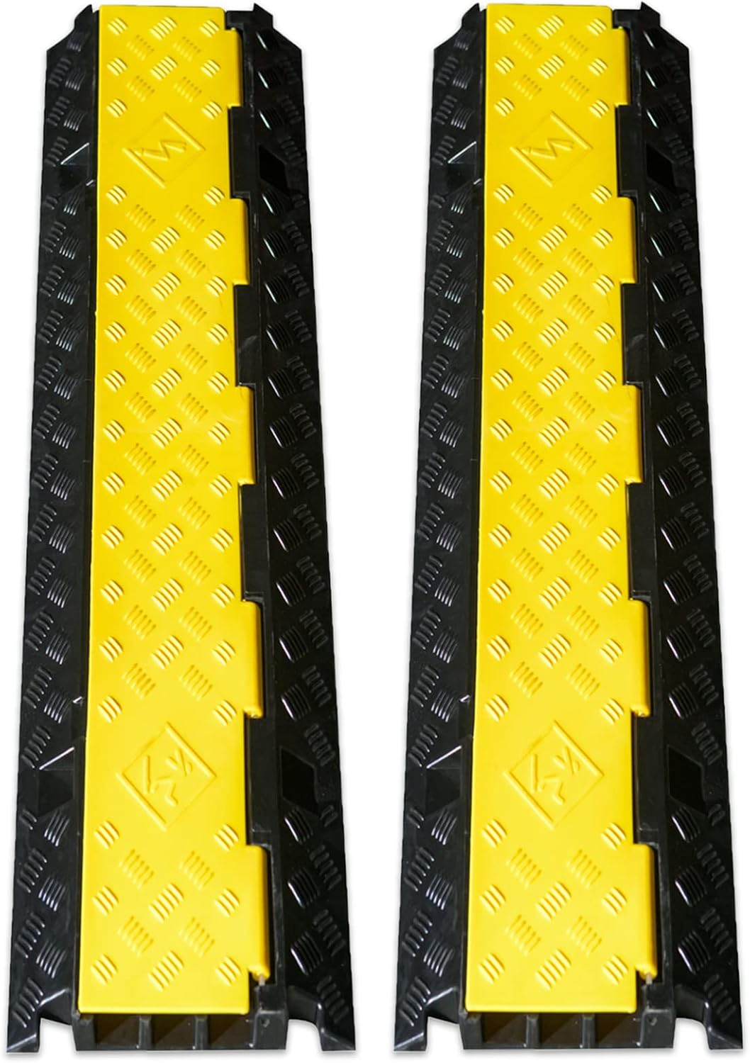 Cable Protector 2 Pack, 3 Channel PVC Rubber, 44000lbs Capacity Heavy Duty P1631