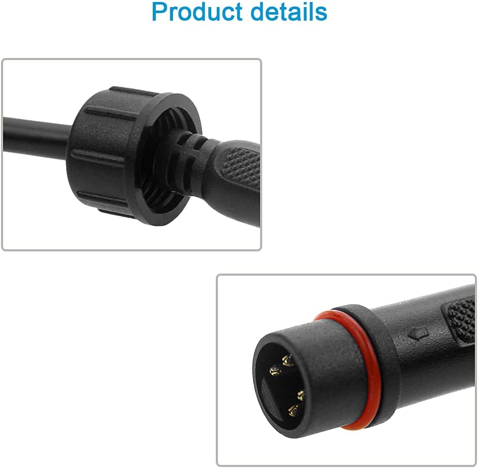 5 Pairs 4 Core Electrical LED Connector IP65 with 20cm 18AWG Cable E65628
