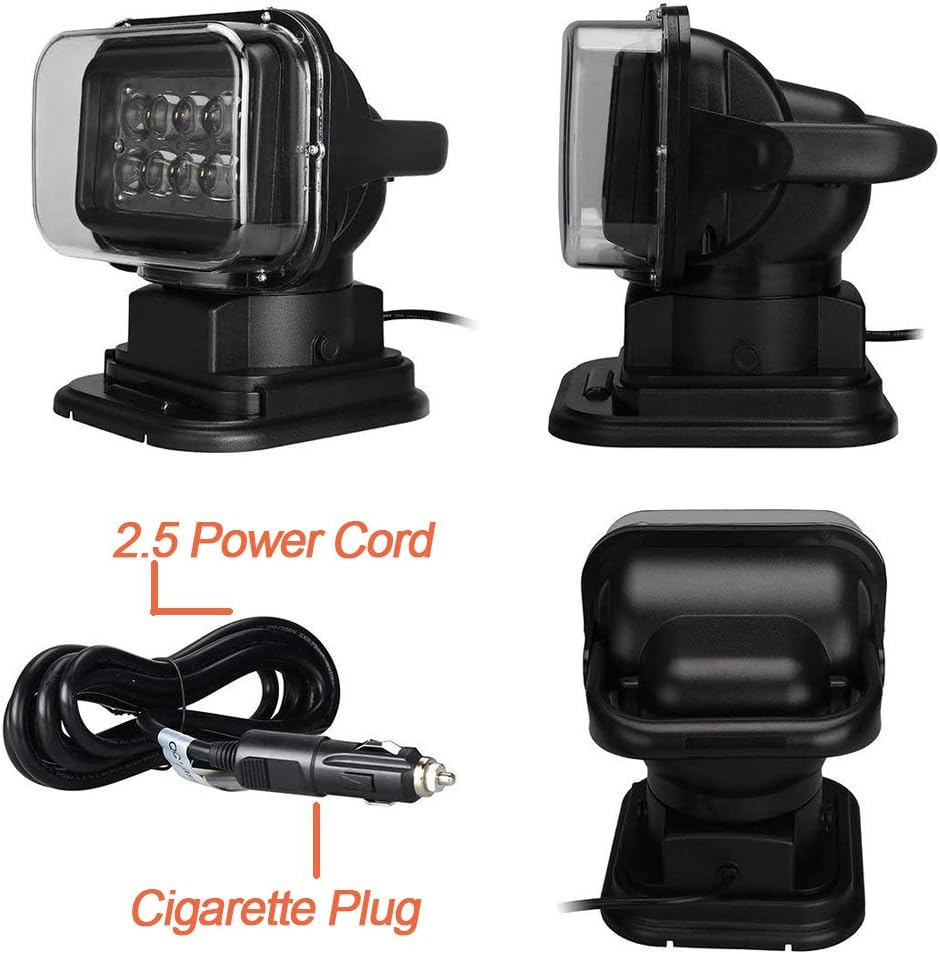 50W CREE LED Rotating Remote Control Searchlight Work Light 12-24V D179919