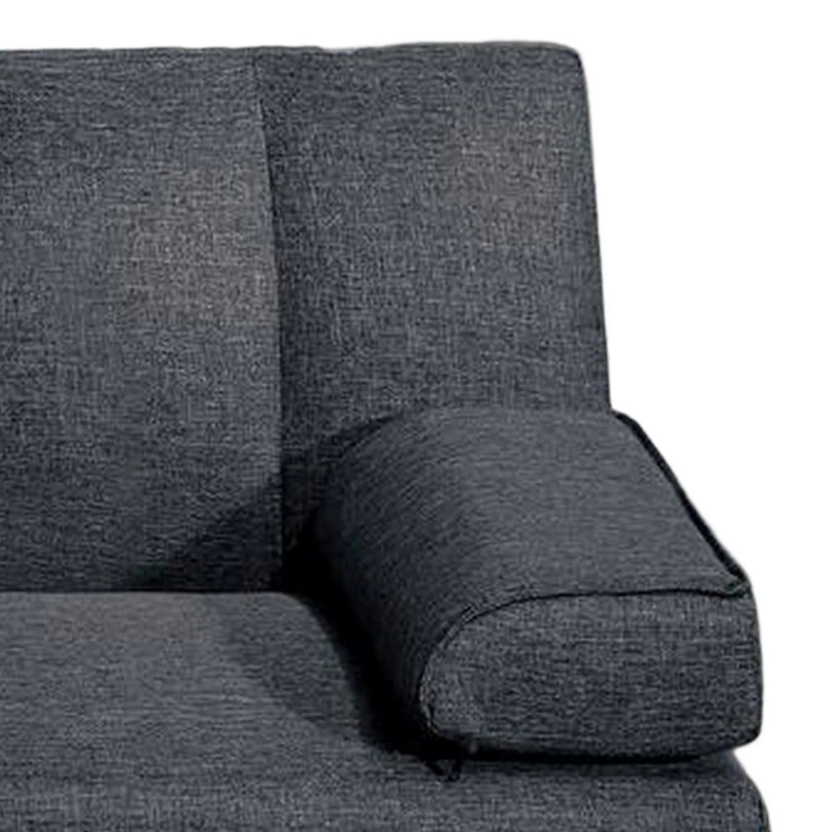 Black Adjustable Futon Sofa Bed with Vertical Channel Tufting N5461