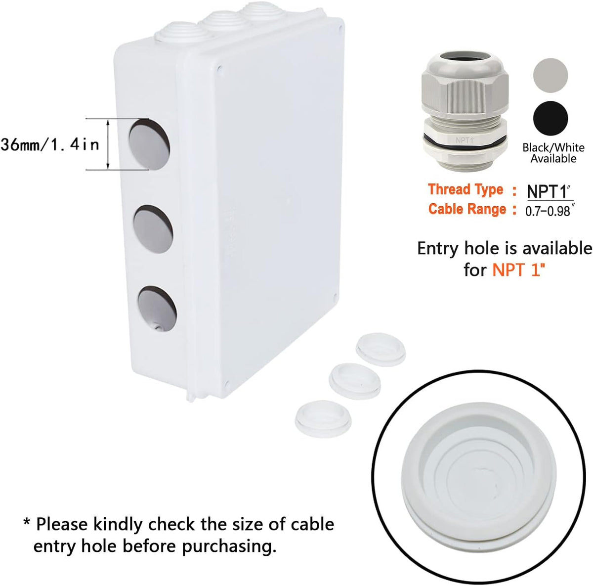 ABS Plastic IP65 Junction Box White 10 x 7.9 x 3.1 inch Pack of 2 Z6710