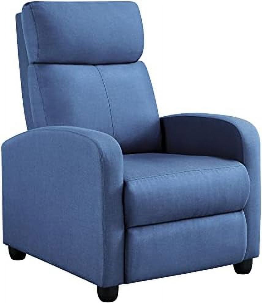 Light Blue Fabric Recliner Chair with Pocket Spring P834