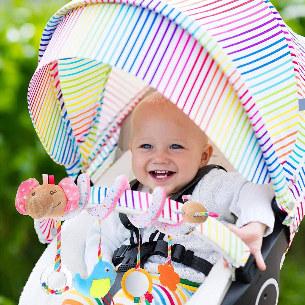 Elephant Spiral Plush Toy for Stroller Car Travel Activity I1236