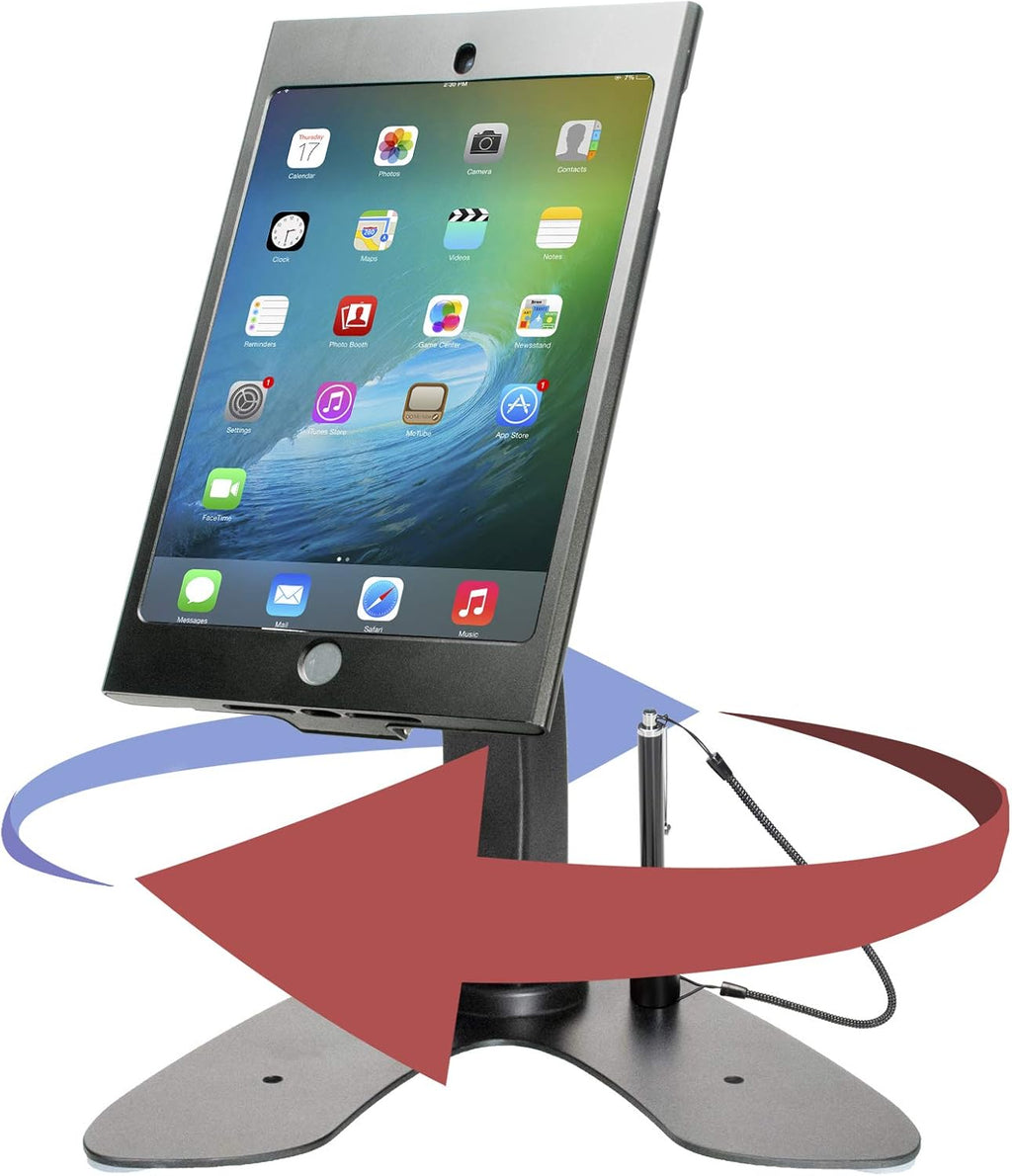 Black Locking Security Stand with 360-Degree Rotating Base N8737