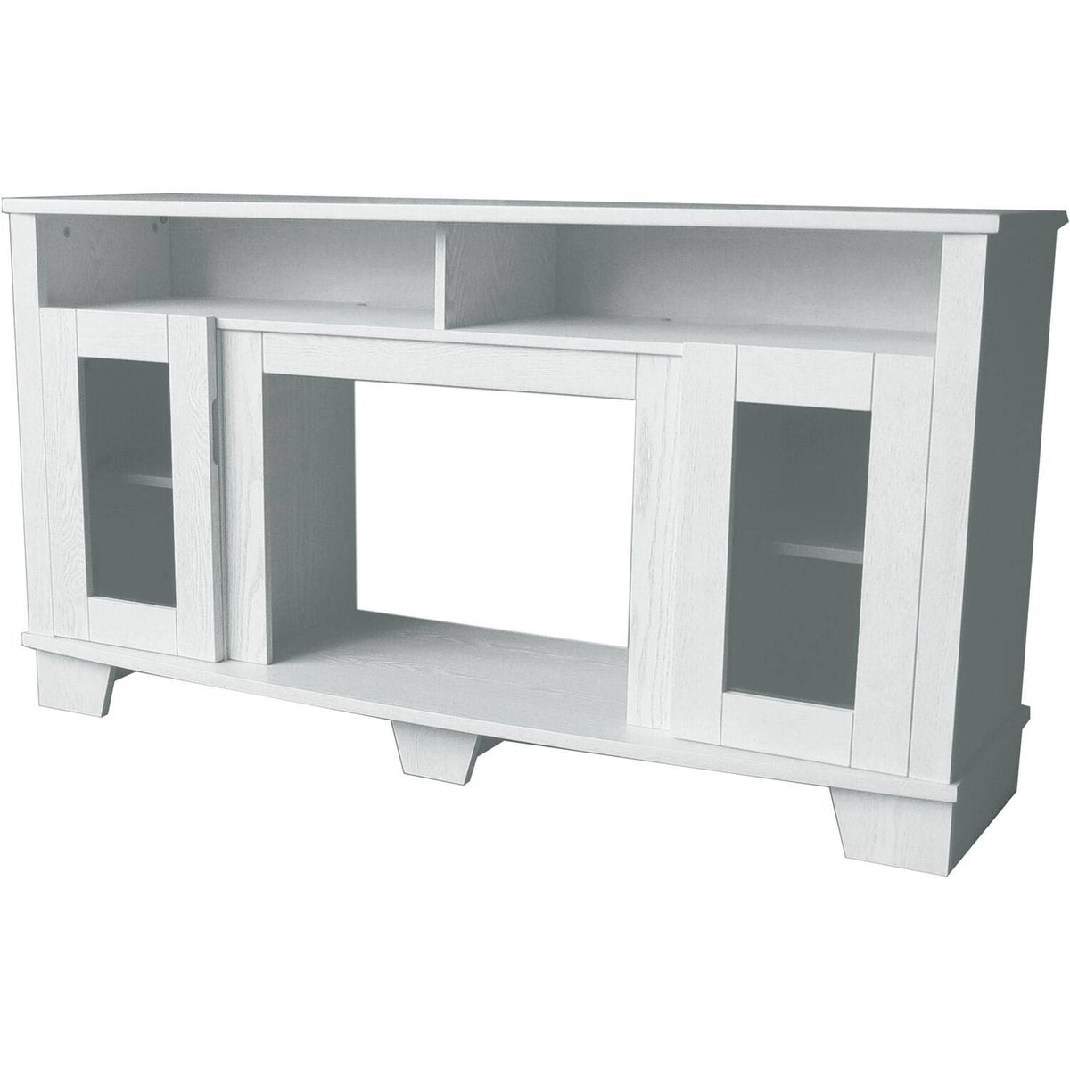 White Electronic Fireplace Mantel W7151