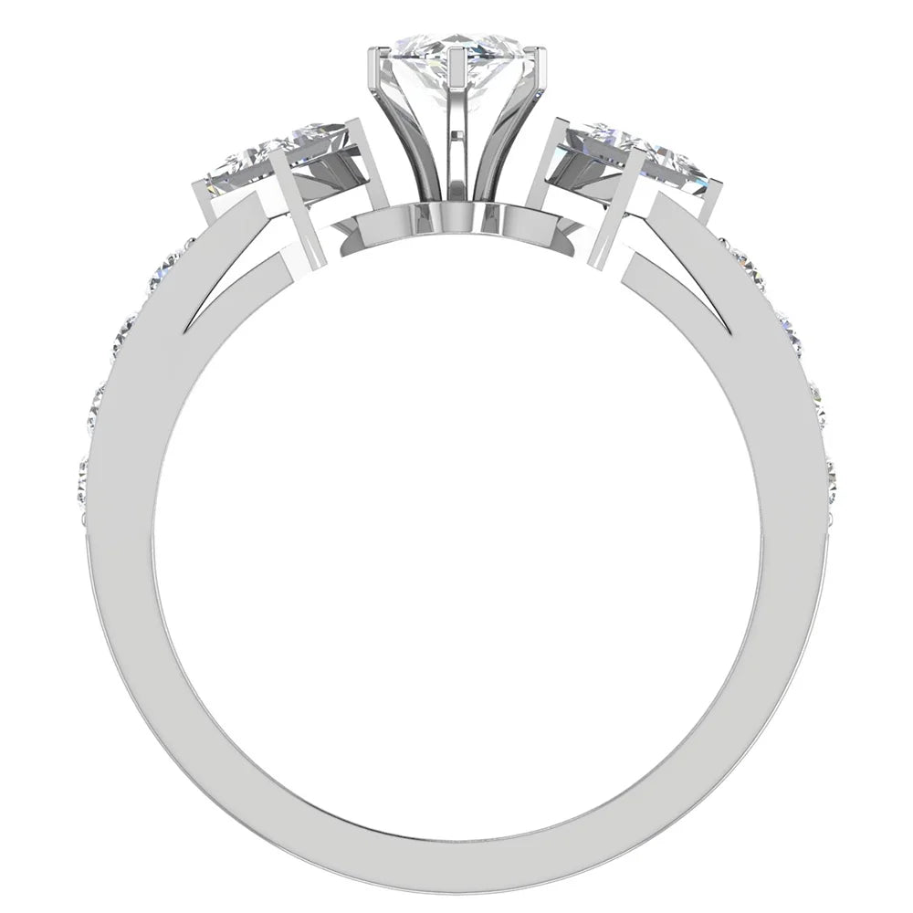 14K White Gold Diamond Engagement Ring L334
