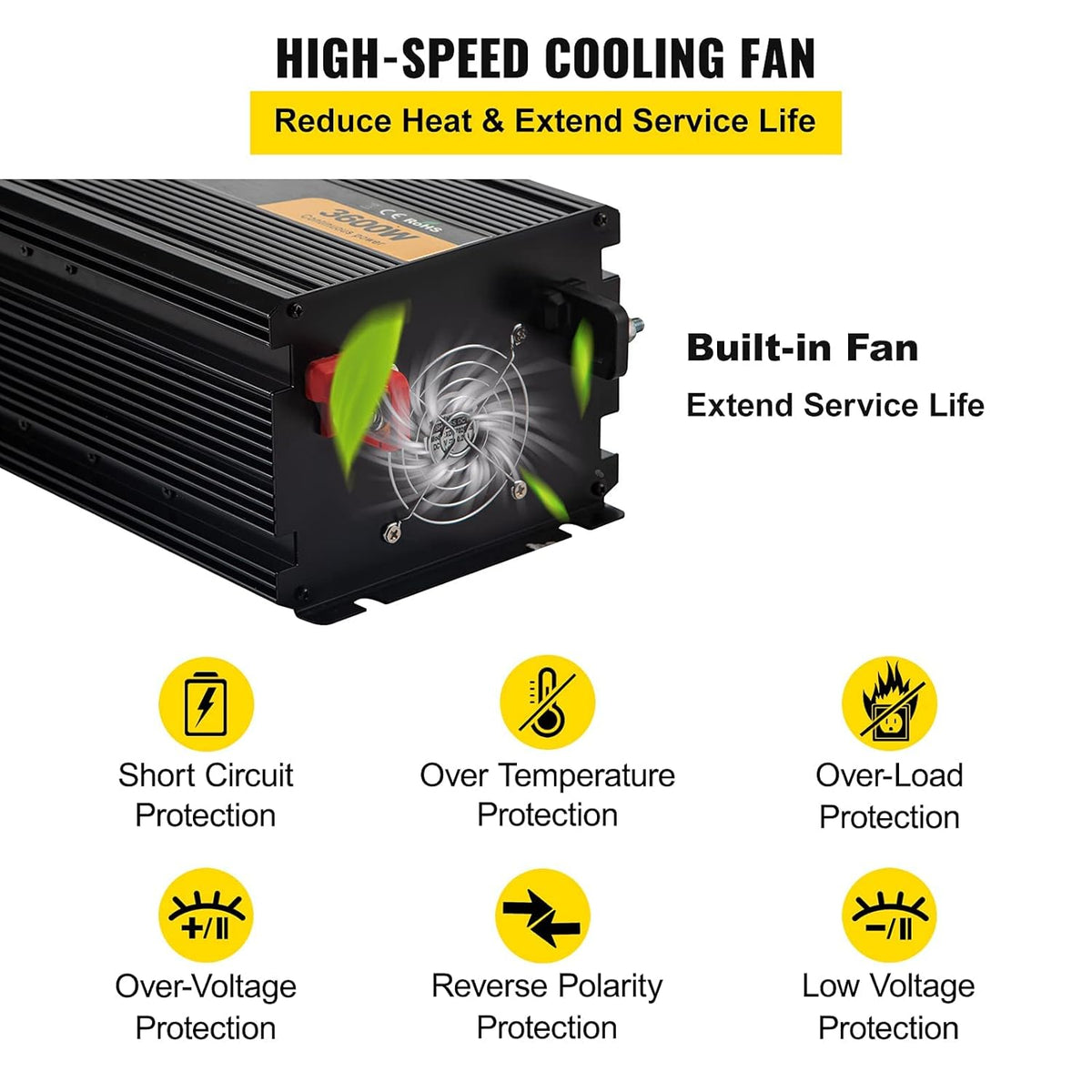 3600W Modified Sine Wave Power Inverter with LCD Display Z28692