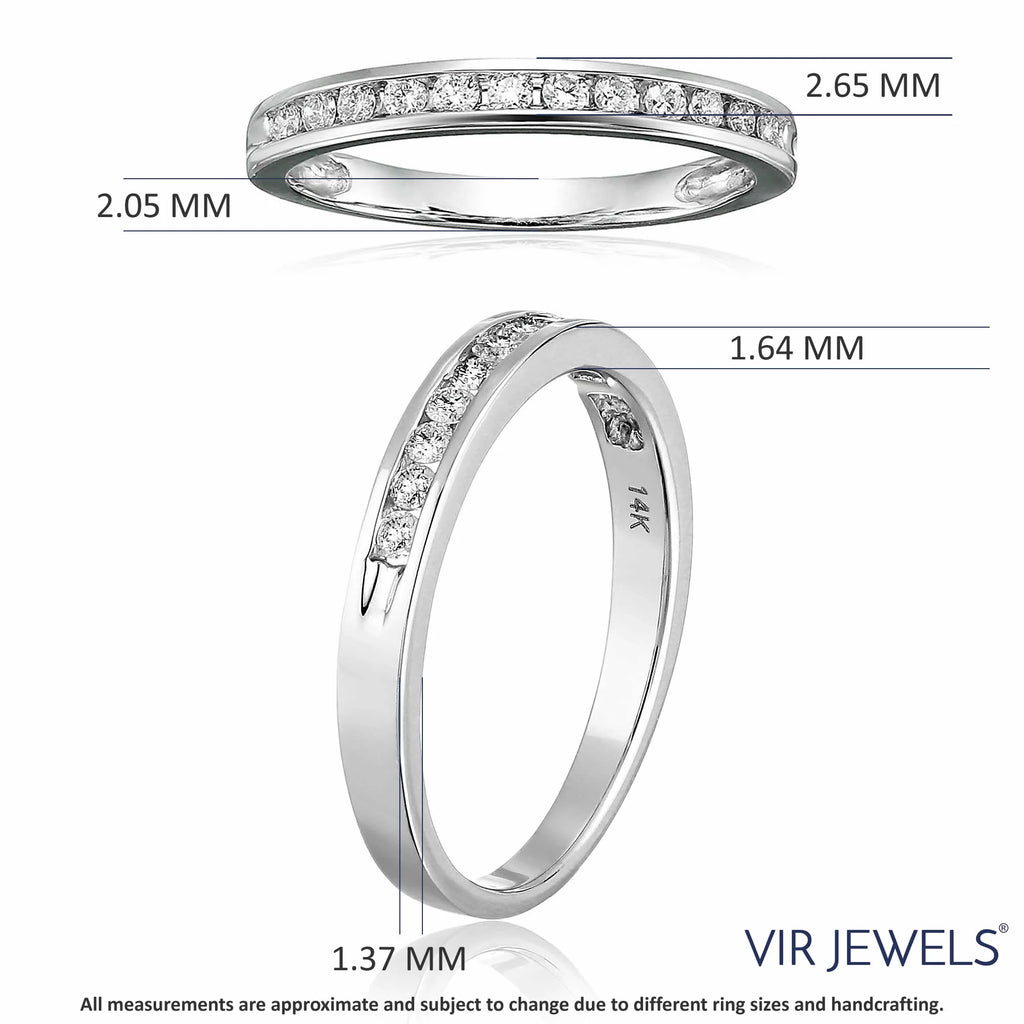 10K White Gold Diamond Wedding Band Size 7 E11289